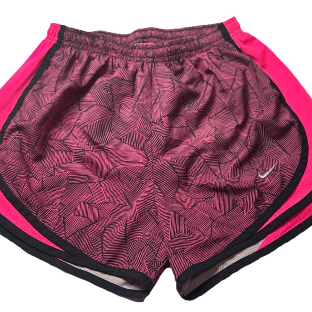 Nike Dri-FIT Women’s Running Shorts – Pink/Black Pattern – Size XS – Lined